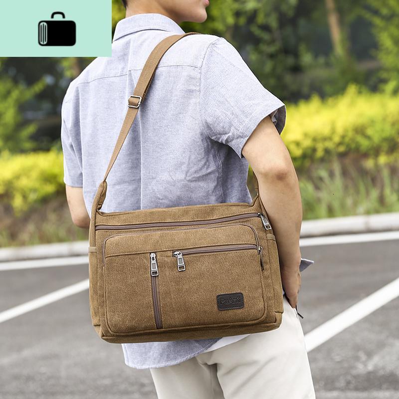 帆布包男单肩包大容量男士挎包韩版休闲男包旅行男式单肩包男包包new