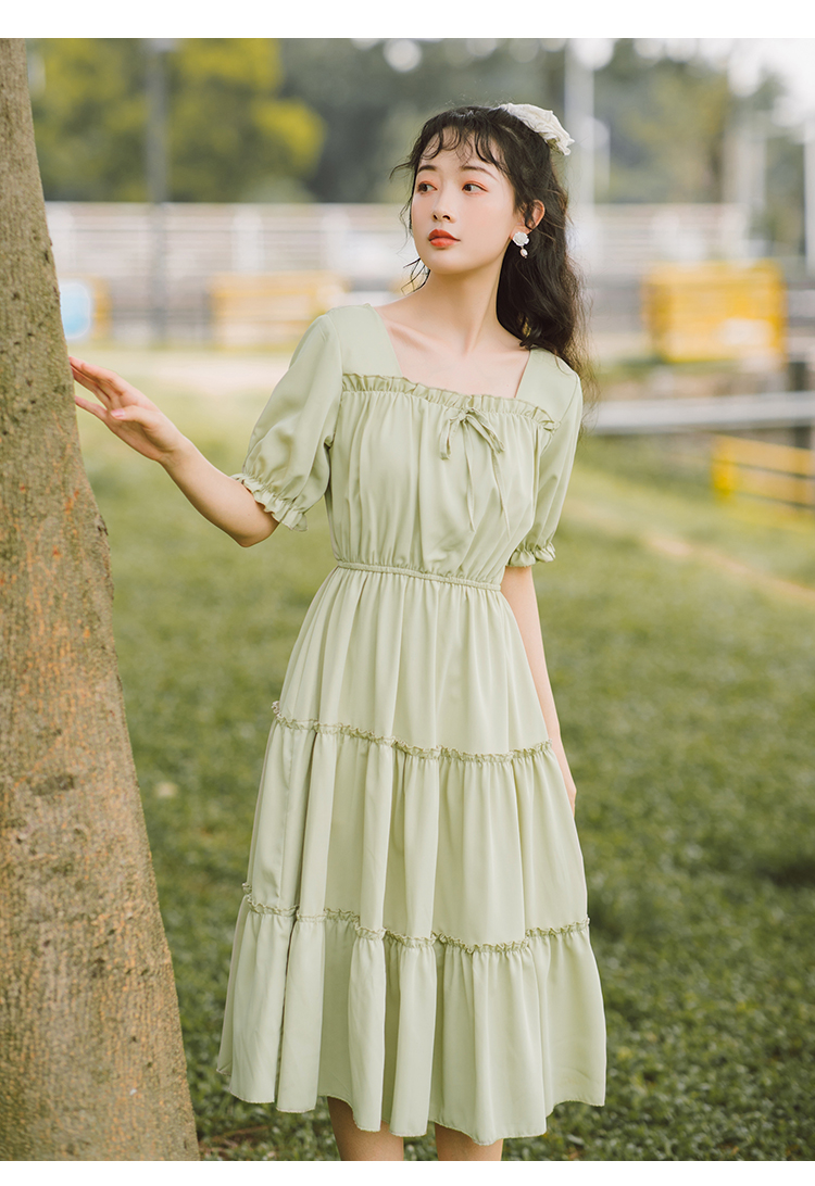 艳如飞法式甜美气质收腰连衣裙夏季学生姐妹闺蜜装裙仙女超仙长裙森系