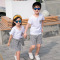 亲子装夏装新款全家套装母子母女装情侣一家三口四口沙滩抖音网红