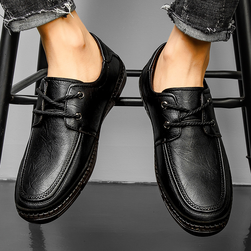 西域骆驼休闲鞋男秋季新款真皮户外装备男鞋软皮软底防滑休闲皮鞋