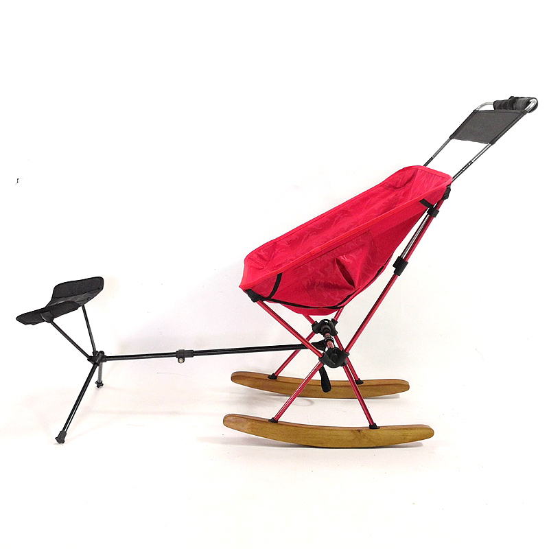 皇豹超轻折叠月亮椅蝴蝶椅摇椅木质套件折叠伸缩脚凳升级套件椅子