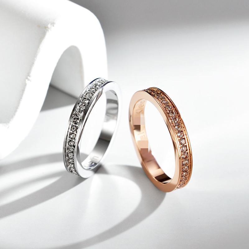 小ck戒指情侣对戒满天星男女戒指简约韩版学生情人节日送女友礼物银色