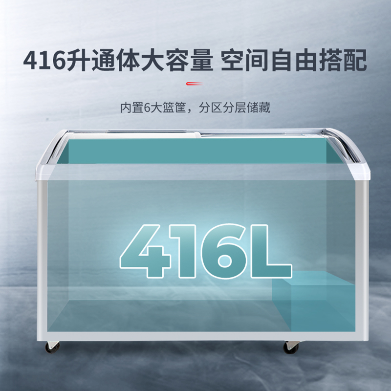 澳柯玛(AUCMA) 展示柜 SD-416 416升-26℃度商用大容量大型保鲜冷柜高清大图