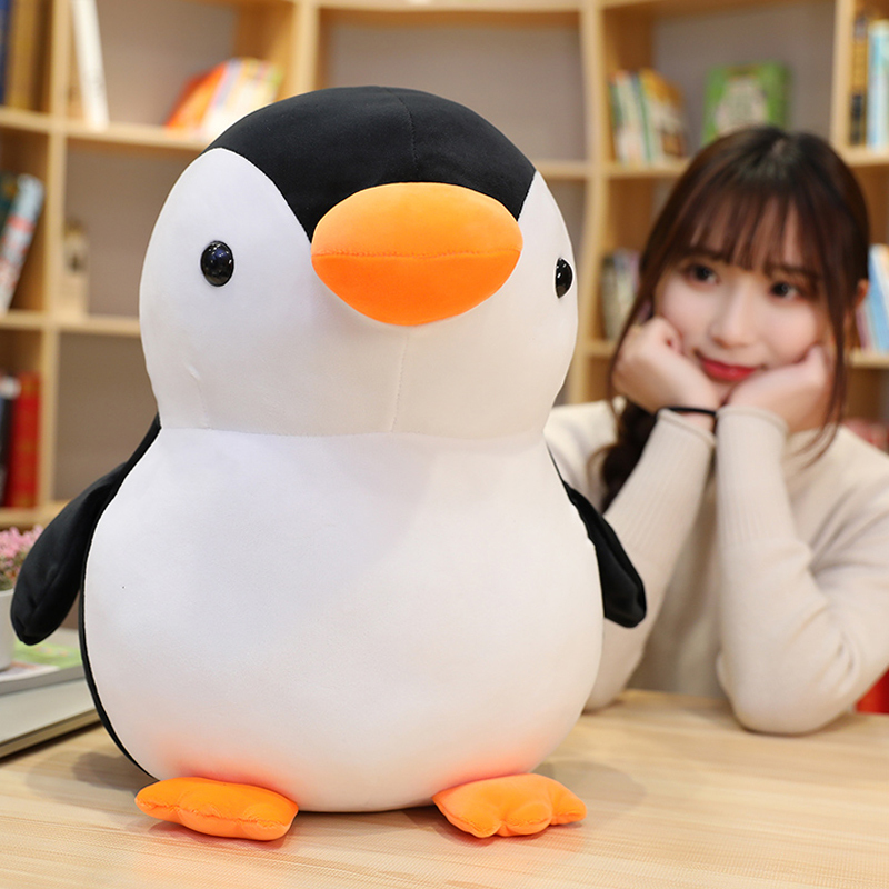 浅灰色 25厘米 日本小企鹅公仔毛绒玩具孩子床上陪睡觉抱枕布娃娃玩偶