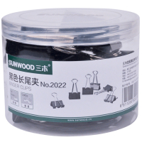 三木(SUNWOOD) 黑色筒装长尾票夹2022 1筒24只装(单位:件)