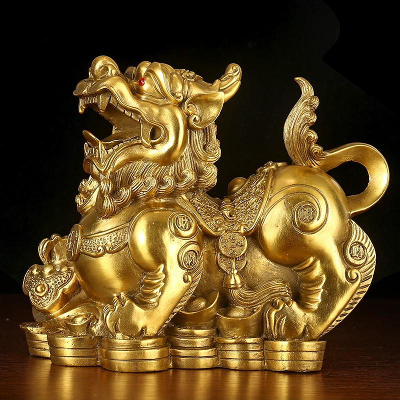美帮汇铜貔貅摆件大号一对铜貔貅家居办公室桌装饰工艺品高清大图