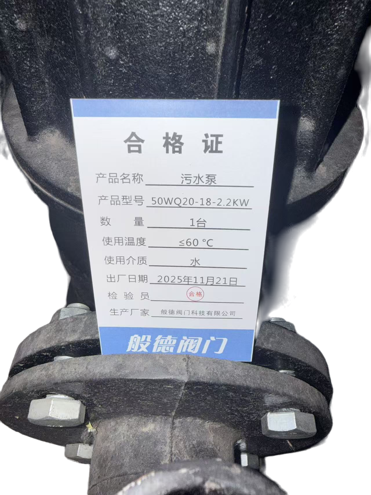 般德 污水泵 50WQ20-18-2.2KW 台高清大图