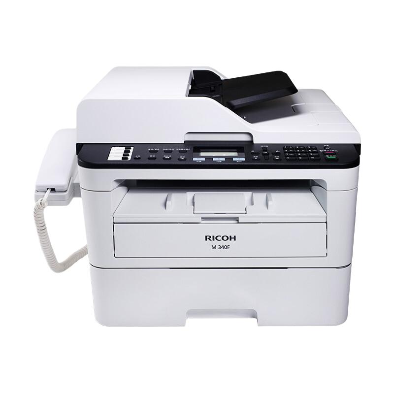 理光(Ricoh)M 340FW A4黑白激光四合一多功能一体机(双面打印/复印/扫描/传真/无线/有线)