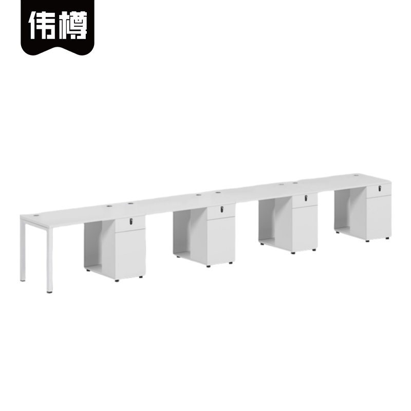 伟樽办公桌四人位480*60*75cm张高清大图