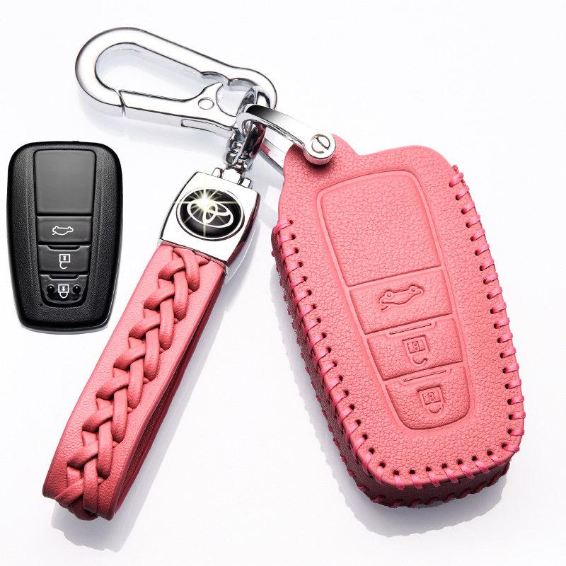 【补贴10%】2020款全新卡罗拉钥匙套双擎专用高档车钥匙包18款扣套真皮19款壳汽车钥匙包 丰田F款粉色+绳扣（19款专用）智能三键