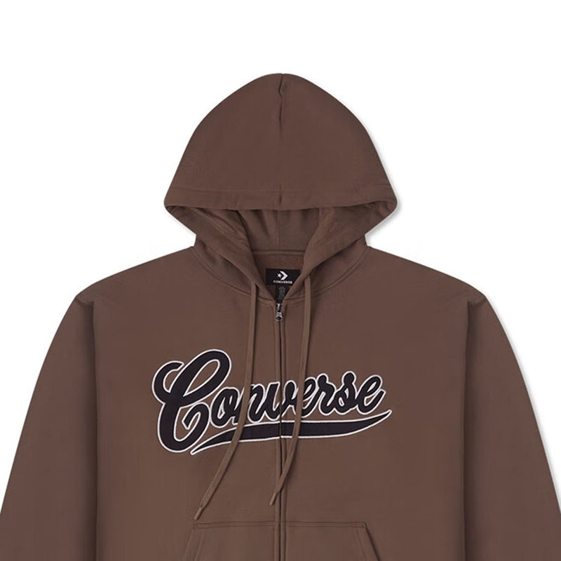 CONVERSE匡威新款男复古字母重磅拉链连帽卫衣10026949-A01