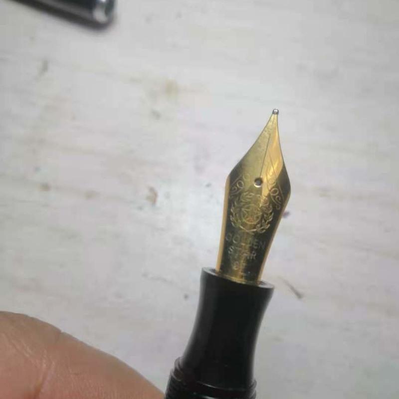 金星28钢笔练字签字练字教师螺旋帽文革时期明长官同款明尖铱金笔87年