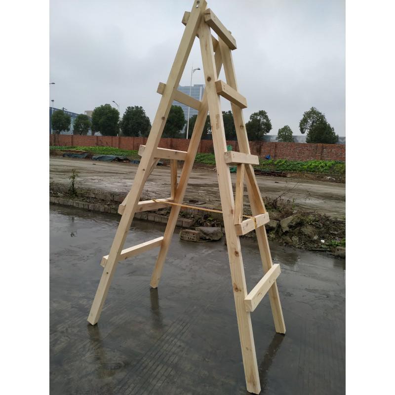 加厚加粗子实木人字木梯双侧人字梯家用工程装修人字梯成都三维工匠3