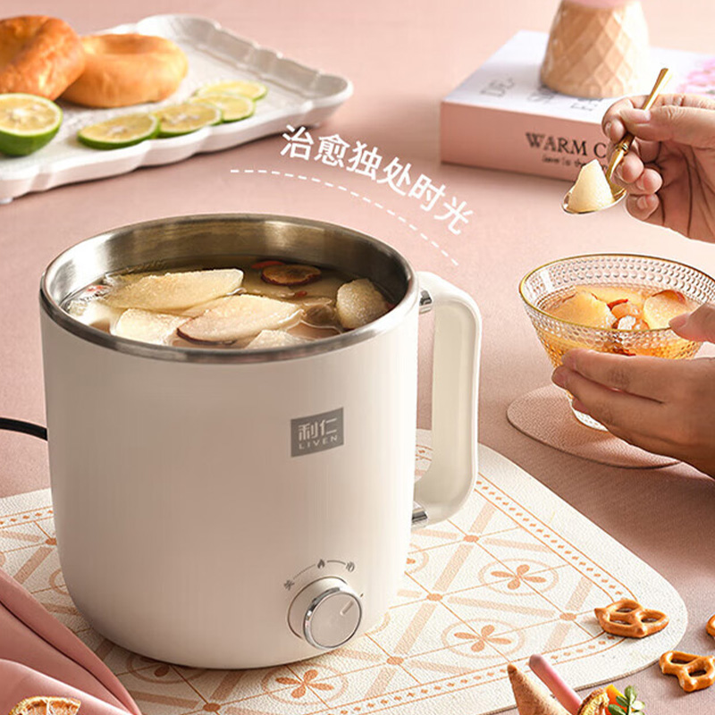利仁电火锅2L不锈钢0涂层内胆多功能小火锅带蒸屉DHG-B205高清大图