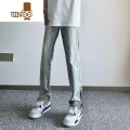 YANXU侧边拉链微喇牛仔裤男水洗痞帅裤子网红美式高街潮牌直筒长式