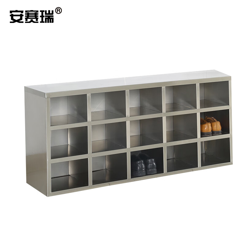 安赛瑞 不锈钢鞋柜 车间净化工厂实验室单面换鞋柜 多层双面防尘储物柜 304 30格 701652