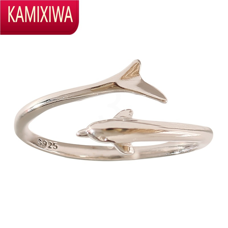 KAMIXIWA海豚食指戒指女ins潮韩版简约可爱时尚个性网红开口戒