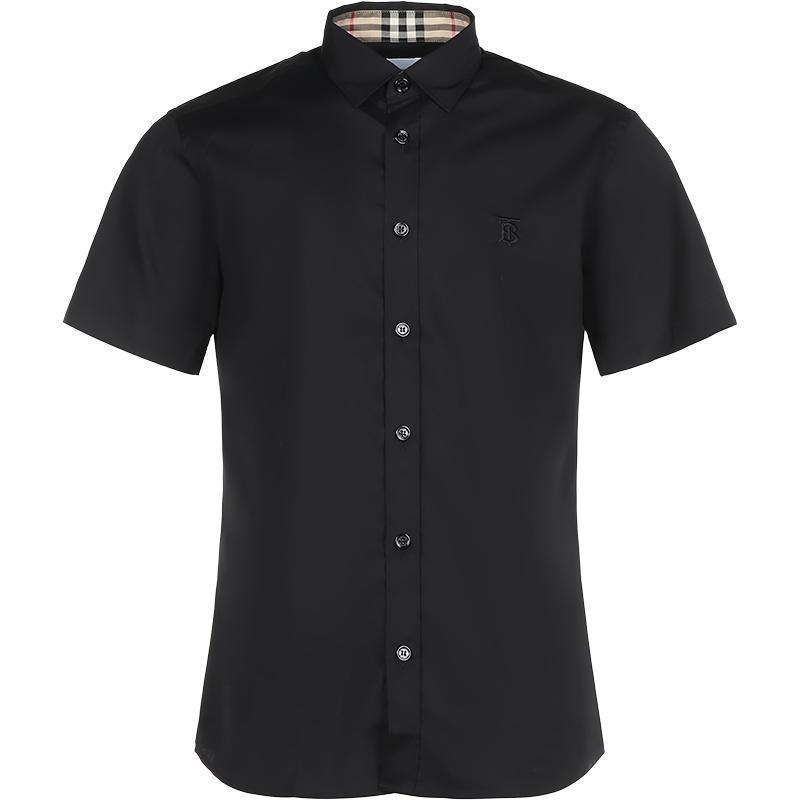 博柏利burberry男款棉质修身版短袖衬衫80323101