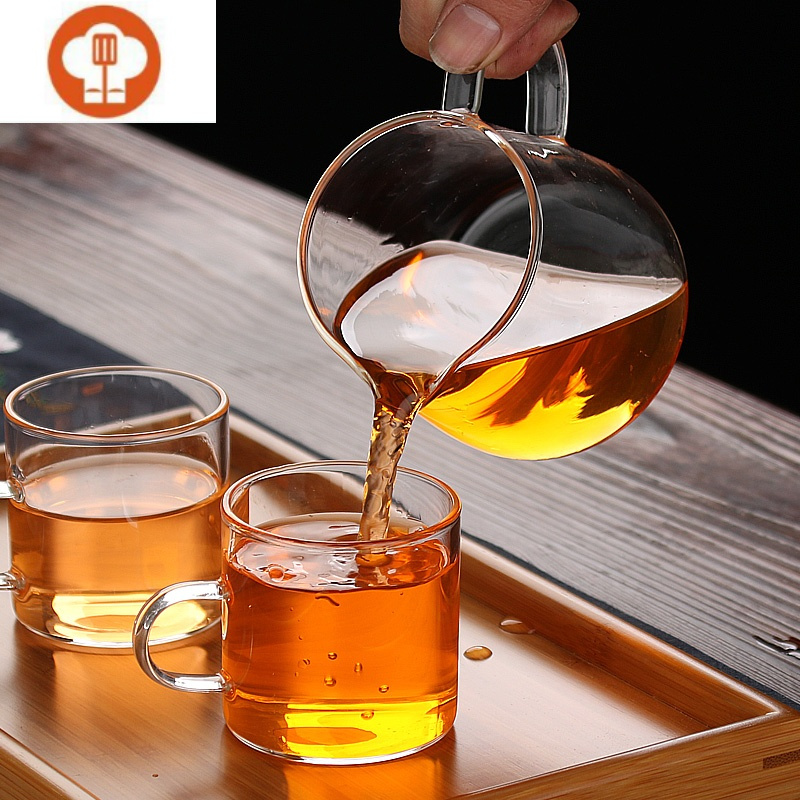 玻璃公道杯加厚耐热日式四方分茶器茶漏一体套装滤茶器