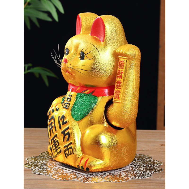 摇手陶瓷金色电动猫摆件开业新店开业摇手猫礼品大号店招迎客 三维工匠 [双用]11寸猫亿万两猫高清大图