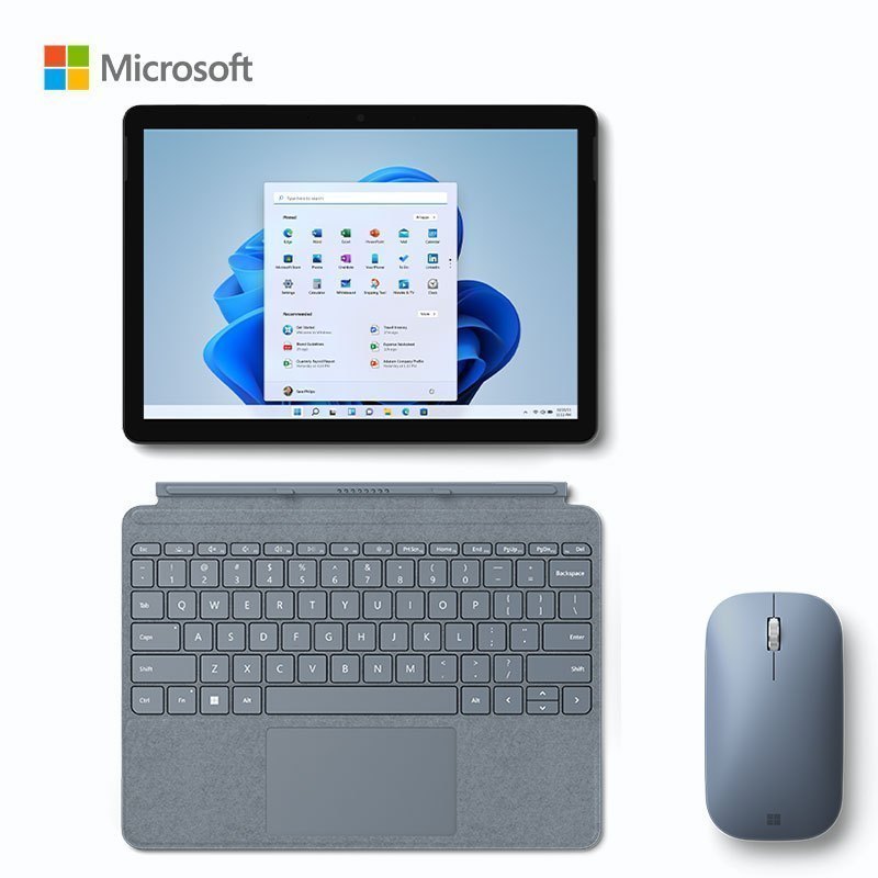 微软Surface Go 3 二合一平板电脑 奔腾金牌6500Y 8G 128G 典雅黑+冰晶蓝键盘+便携鼠标