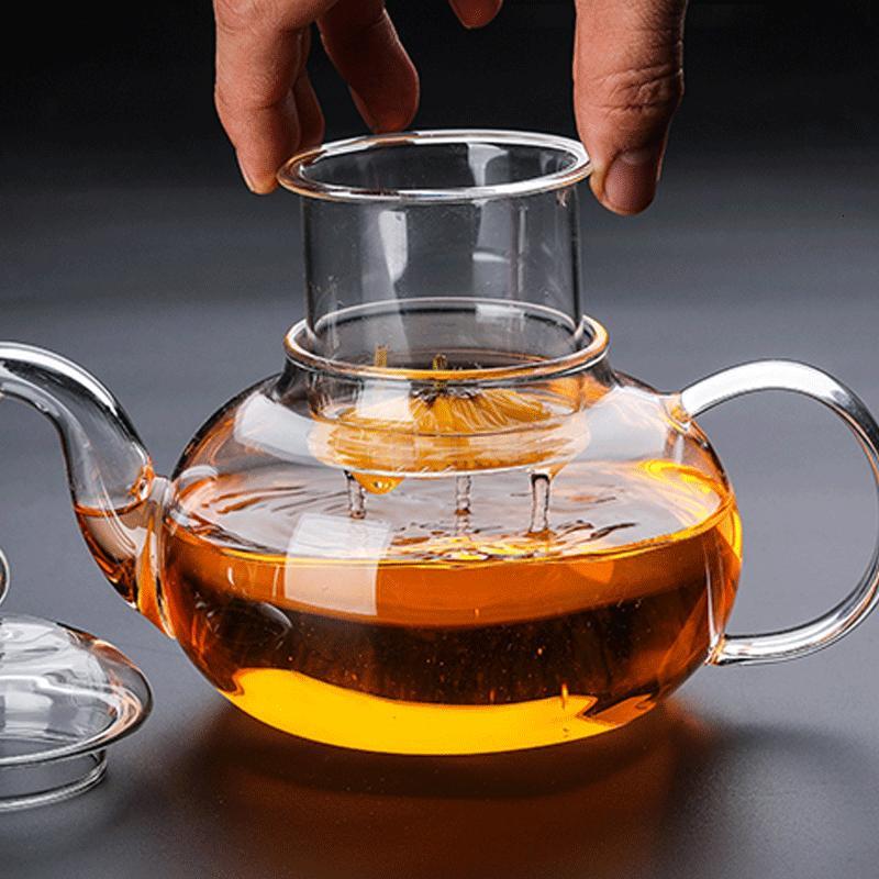 玻璃泡茶煮冲茶器简约家居过滤大号水壶茶具创意办公室加厚透明小号花茶壶水壶
