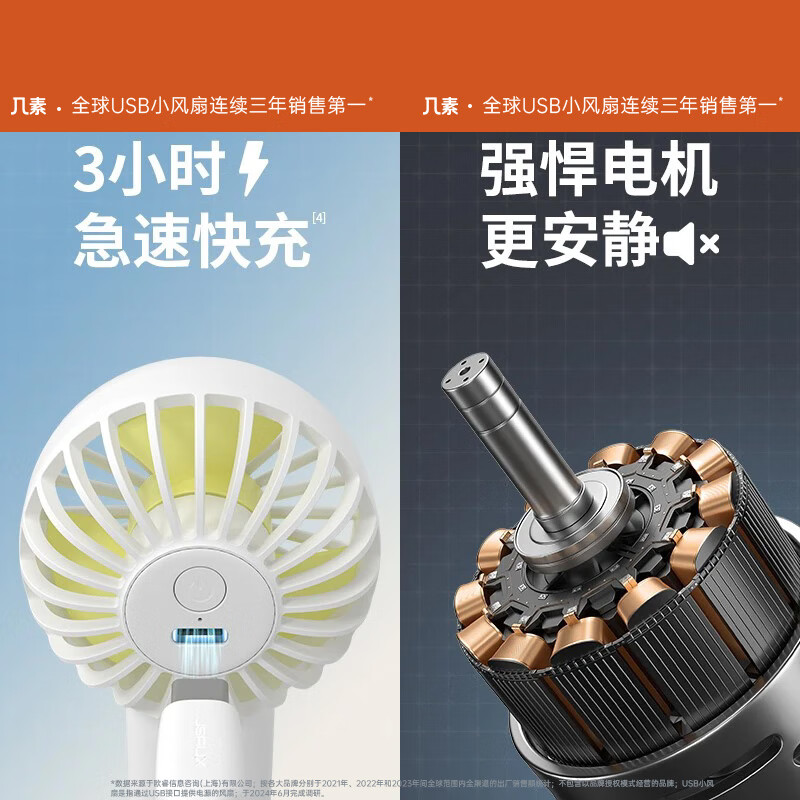 几素迷你手持风扇Handheld Fan Life1(FA20)-2000mAh随机颜色高清大图