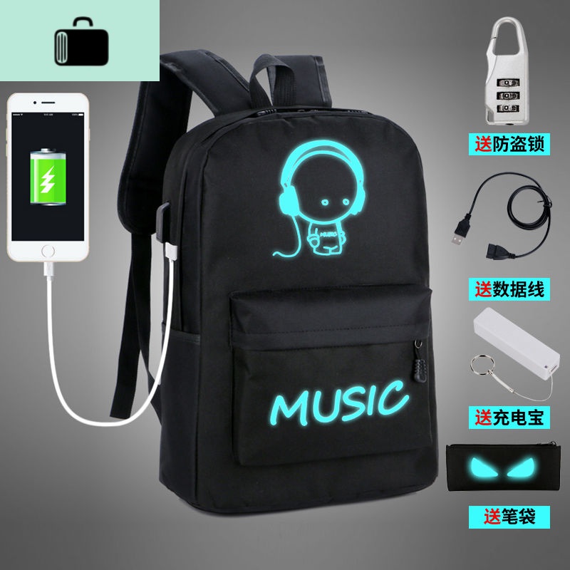 个性韩版夜光初中学生书包男时尚潮流青年男士背包休闲女生双肩包NEW LAKE高清大图