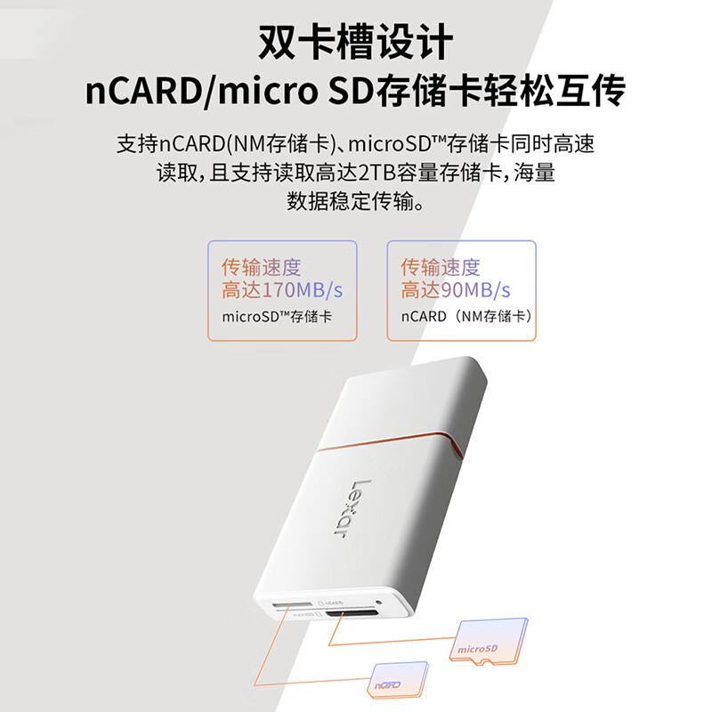 雷克沙(Lexar) LRW350U-BNNNC Type-C USB3.1双接口 多合一读卡器 (计价单位:个) 白色