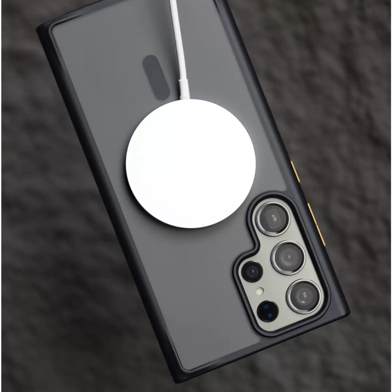 安美宝三星s23ultra手机壳galaxy保护套s22肤感磨砂s22透明plus撞色