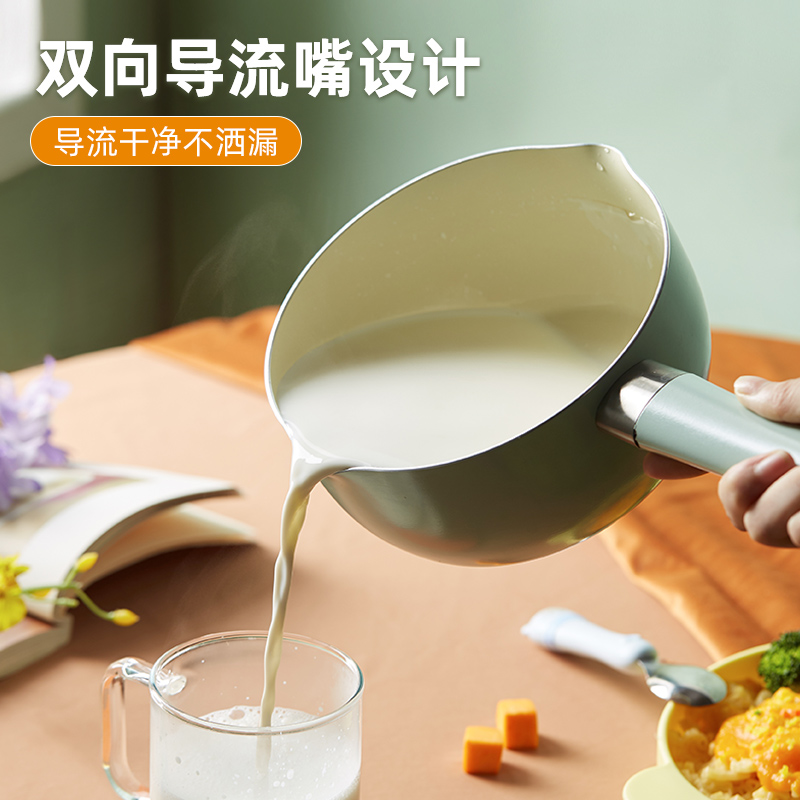 小熊(Bear)奶锅 辅食锅 抗菌麦饭石色不粘锅 带蒸笼 CP-G0019-P03 16cm高清大图