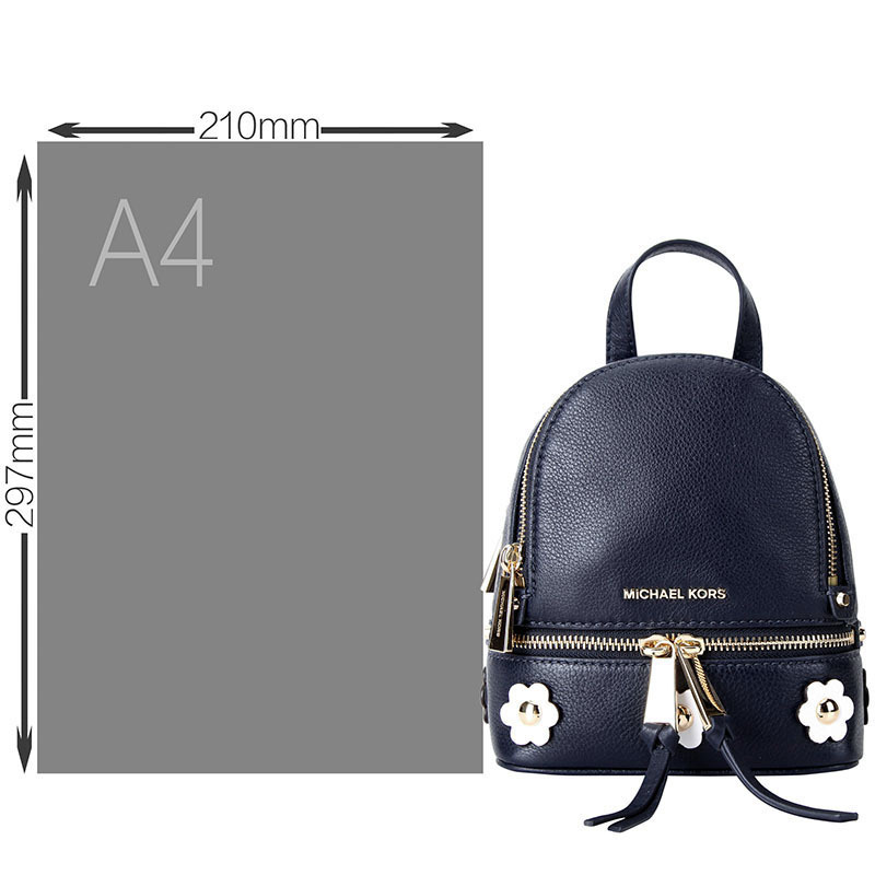 MICHAEL KORS 迈克·科尔斯 MK女包 RHEA ZIP系列深蓝色皮质女士双肩背包