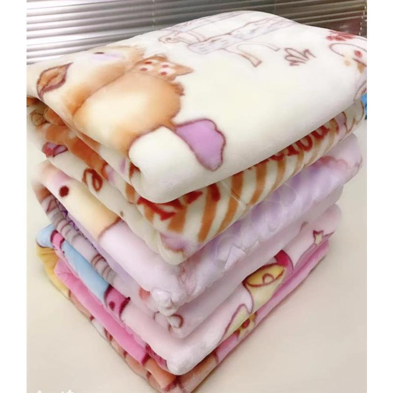 宝宝小毛毯新生婴儿包被毯双层加厚空调被子抱毯推车盖毯冬季云毯