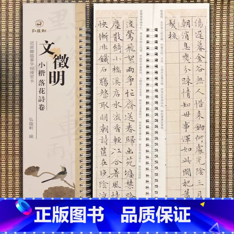 [正版]文征明小楷落花诗册 近距离临摹字帖练习字卡 弘蕴轩编 全文无删减放大碑帖 文徵明墨迹本学生成人近距离临摹字卡全高清大图