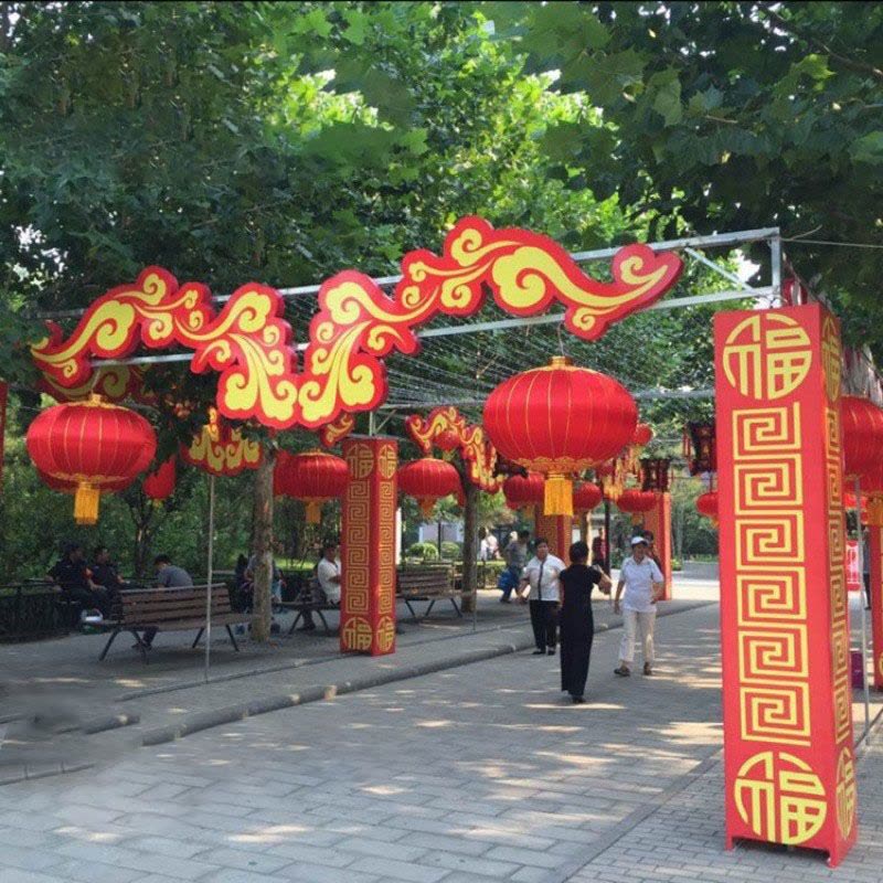 茶花(CHAHUA)大红灯笼户外防水防晒直径广告国庆节日装饰春节新年大门口铁口绸 200# 直径1.5米 1个图片