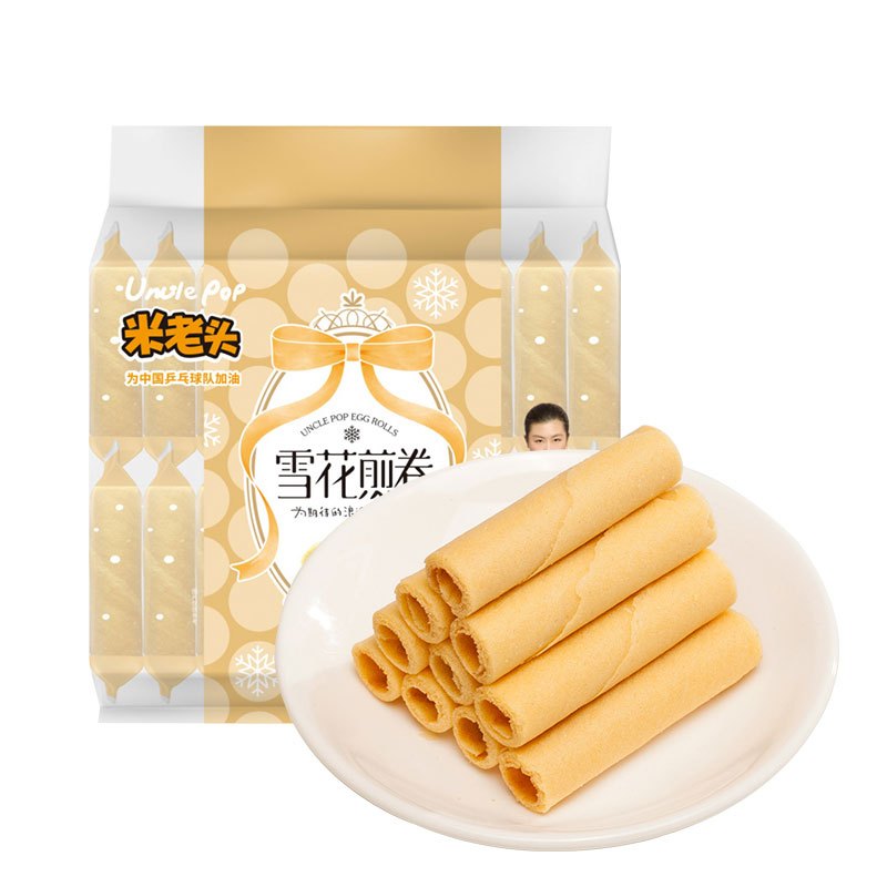 苏宁超市自营 米老头 雪花煎卷350g 花生味