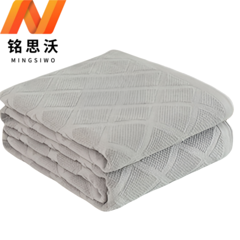 铭思沃毛毯180*220cm条灰色高清大图