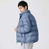 鸭鸭(yaya)羽绒服男轻薄短款白鸭绒面包服立领2020新款秋冬保暖潮外套
