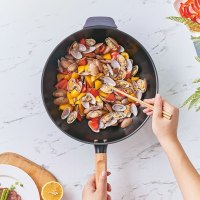 圈厨炒锅无涂层平底锅少油烟多功能家用炒菜锅电磁炉适用小米生态链CM-TC03