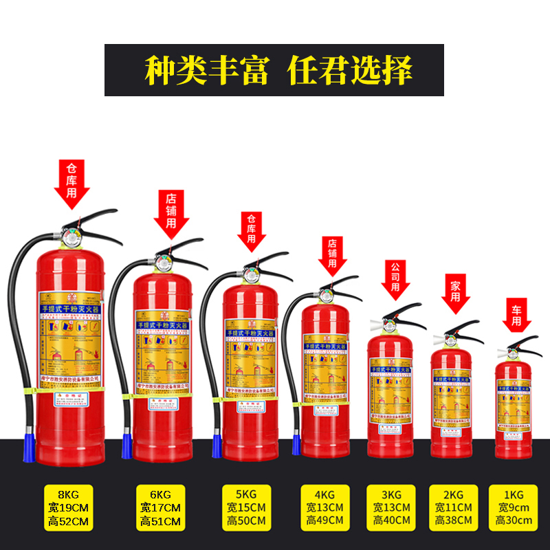 金晟安 手提式干粉灭火器 4KG车用家用两公斤车载手提式灭火气瓶灭水器MFZ/ABC4