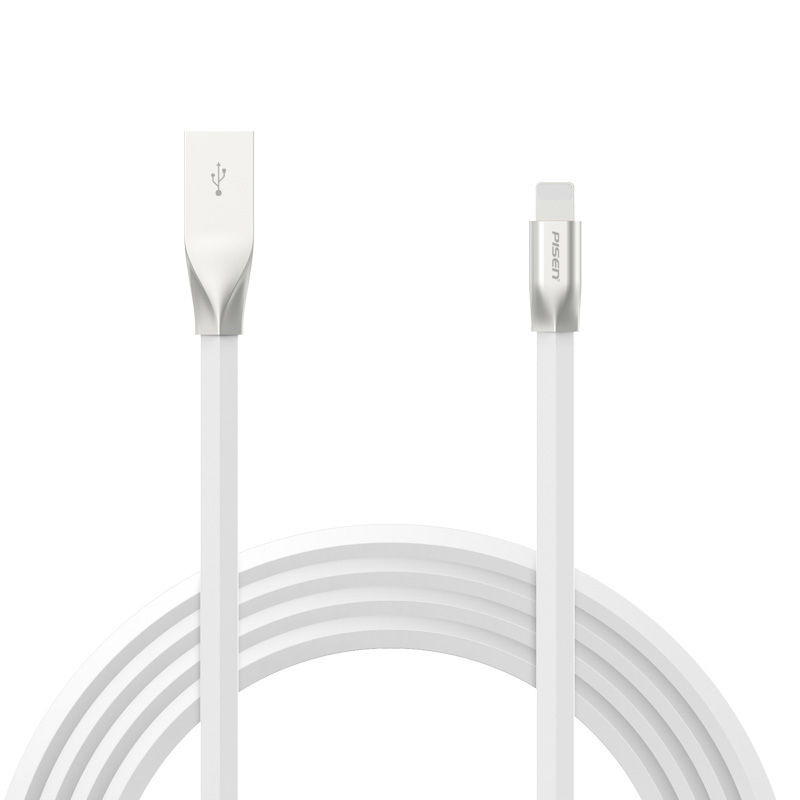 品胜 Iphone配件 锌合金Apple Lightning数据充电线1M(白色)适用苹果5/6s/P/7P/8/8P
