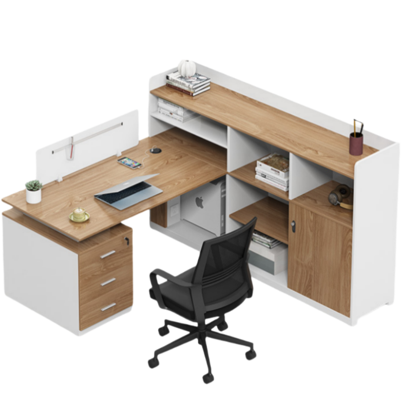 鑫龙都办公桌单人位+椅组高清大图