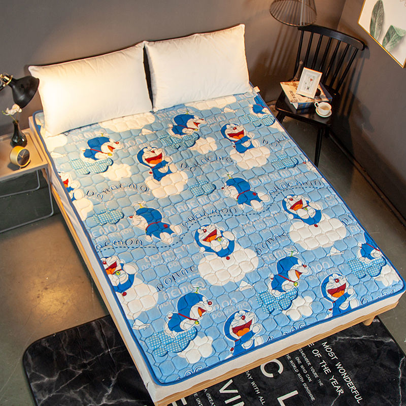 法兰绒床垫学生单人宿舍1.2米床褥垫加厚防滑1.5床双人家用睡垫子 丁当猫 宽2.0米*长2.2米加大双人床