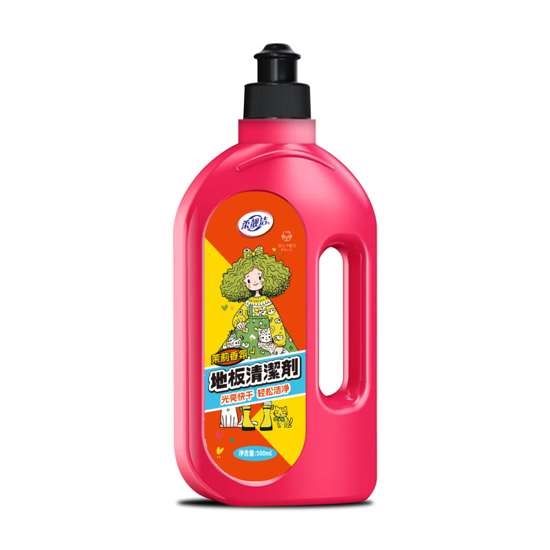 随机1瓶 柔靓洁地板清洁剂500ml香氛地板清洁剂光亮快干实木地板瓷砖地砖拖地清洗液高清大图