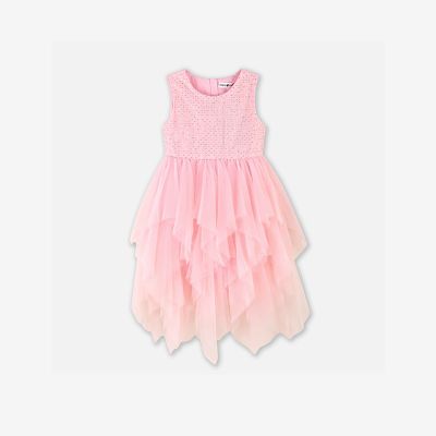 铅笔俱乐部2024秋冬新款女童连衣裙中大童背心公主裙儿童百搭裙子 110cm 粉红