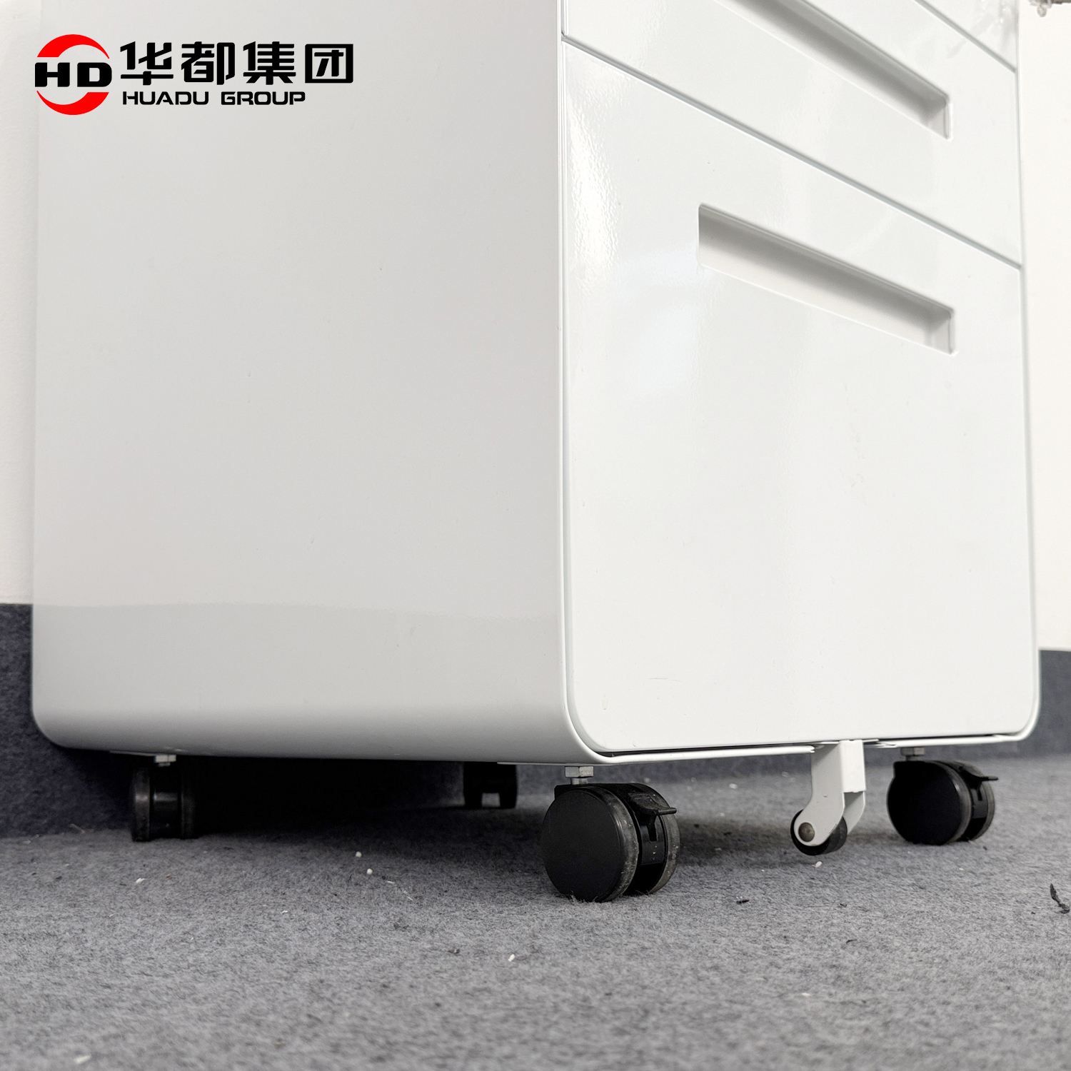 华都HDT-47 圆弧内扣二抽雅白活动柜华都活动柜办公推柜三抽屉柜床头柜储物收纳柜桌下移动文件柜屏风矮柜高清大图
