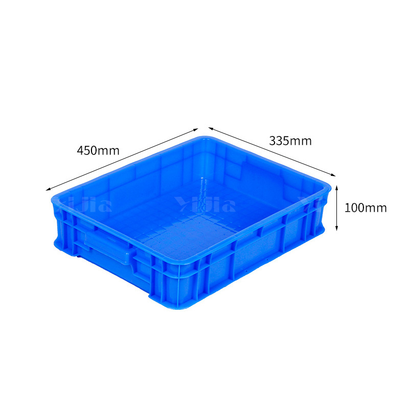 翌嘉YJ4120602 蓝色塑料周转箱大号工业胶箱 450*335*100高清大图