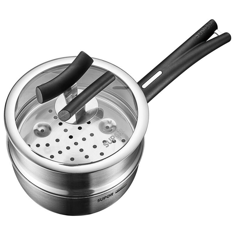 苏泊尔(SUPOR)X晶盾加厚304不锈钢汤蒸多用锅16cm婴儿辅食锅燃气通用CT16JA1高清大图