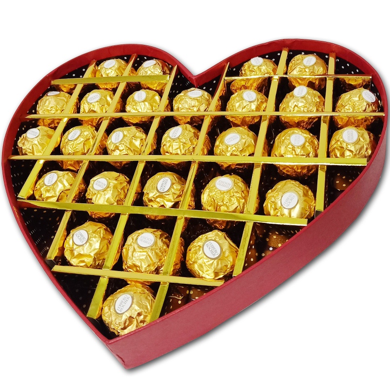 费列罗巧克力 Ferrero/费列罗榛果巧克力心形礼盒27粒礼盒装结婚喜糖零食品高清大图