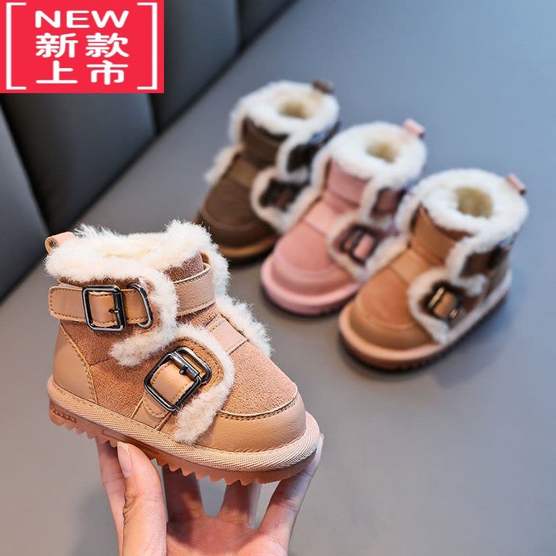 可莉允宝宝雪地靴儿童冬季加绒加厚棉鞋男童软底棉靴女童雪地棉小童婴儿图片